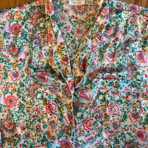 Victoria’s Secret VTG Gold Label Satin Sleep Shirt 90s Ornate Floral